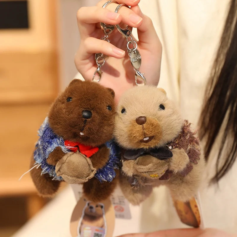 CowLost | uncategorized-cute-groundhog-plush-keychain-with-clothes-soft-stuffed-animal-doll-birthday-gift |4