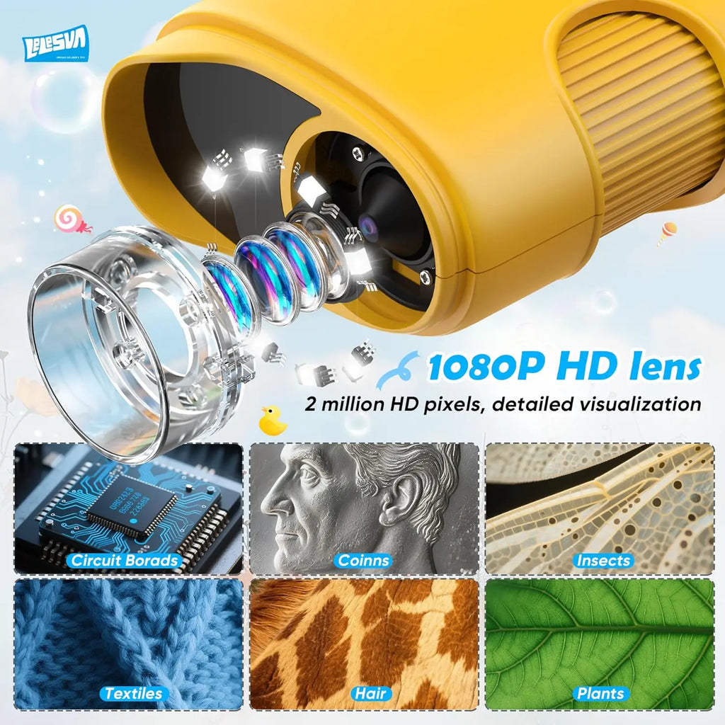 1000X Pocket Microscope for Kids with 4K 2.0" Screen