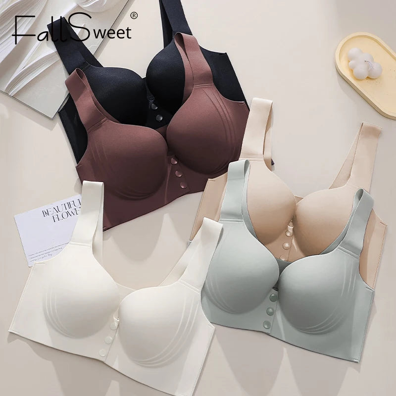CowLost | product_id-fallsweet-wireless-front-buckle-push-up-seamless-sports-bra-for-women-large-size |1