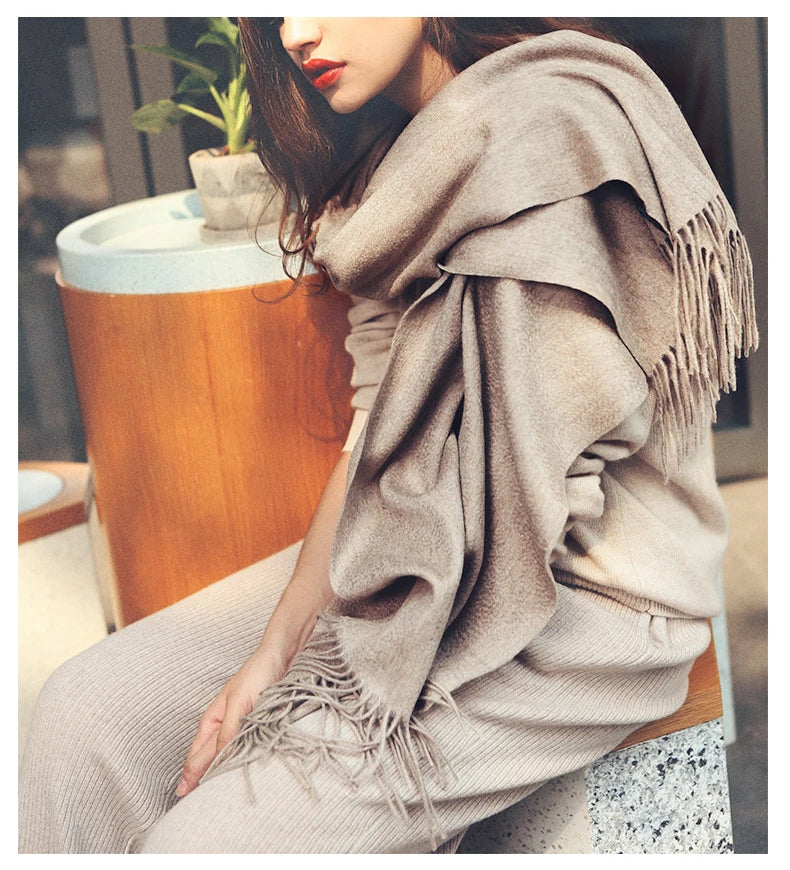 CowLost | wool-scarf-women-thick-cashmere-winter-scars |7