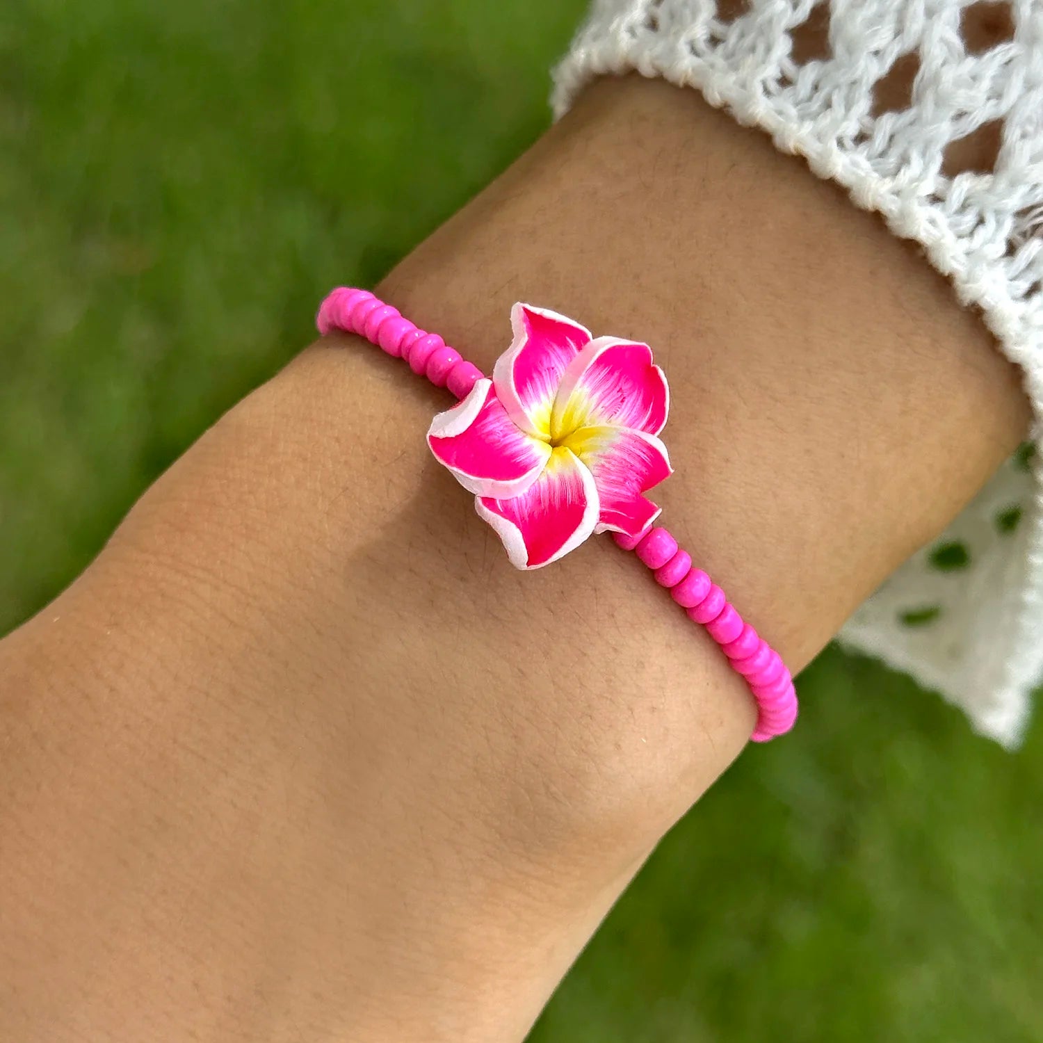 CowLost | bohemian-colorful-flower-bracelet-for-women-handmade-rice-beads-polymer-clay-flower-bracelets-girl-beach-party-daily-jewelry |12