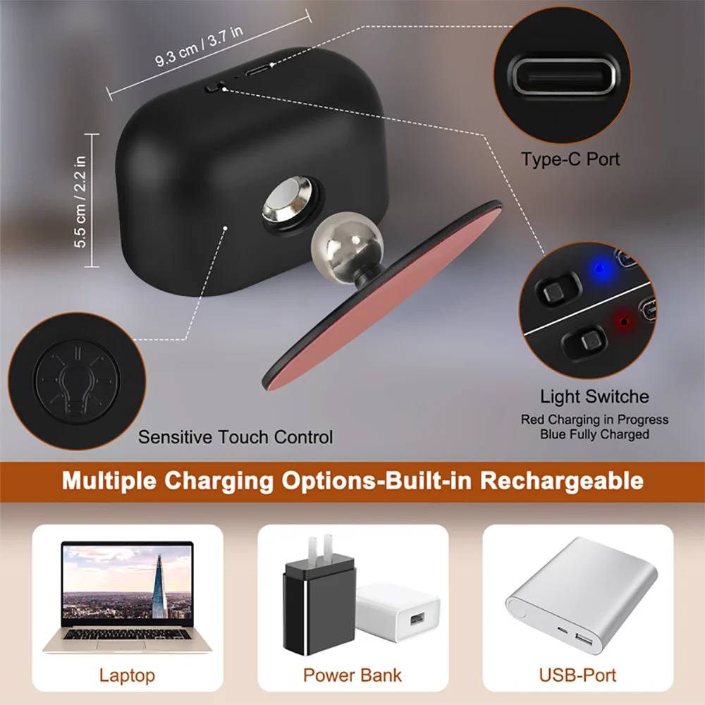 CowLost | product_id-rechargeable-led-wall-light-with-360-rotation-magnetic-touch-remote-control |7