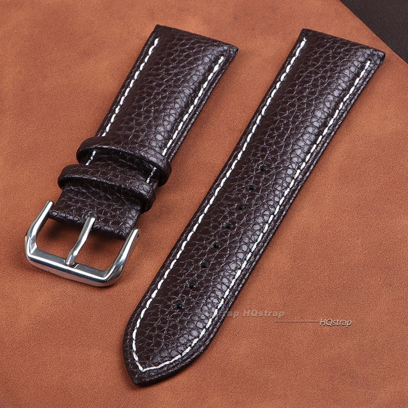 CowLost | soft-leather-watch-band-bracelet-12mm-14mm-16mm-18mm-19mm-20mm-21mm-22mm-replacement-wrist-straps-watchbands-litchi-pattern-belt |5