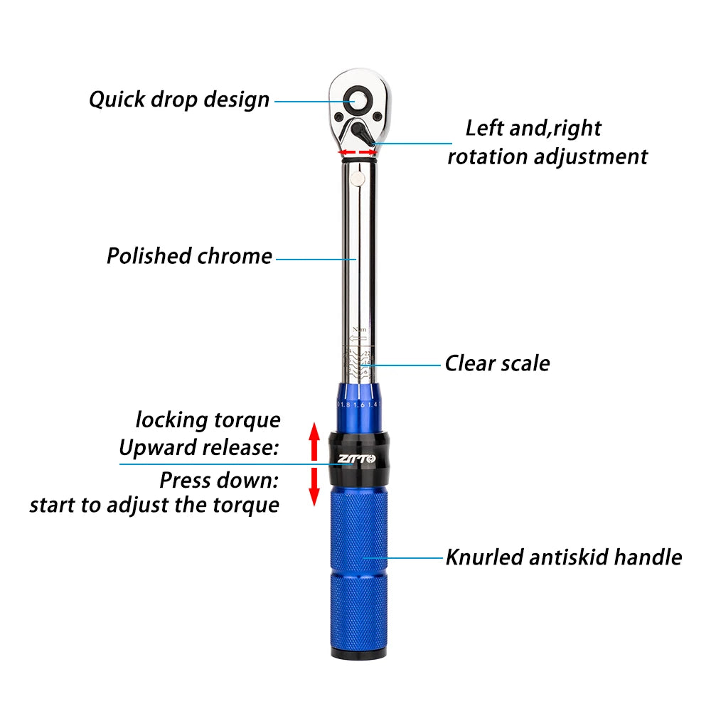 CowLost | ztto-mtb-road-bike-bicycle-preset-torque-wrench-2nm-to-24nm-precise-instrument-durable-hexagon-t25-allen-key-s2-prime-steel |6