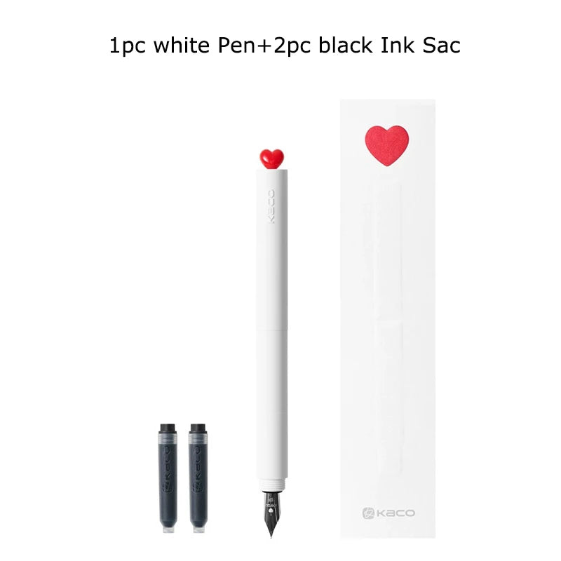 CowLost | product_id-kaco-first-love-fountain-pen-rotating-cap-ef-fine-nib-pocket-size-black-white-smooth-writing-calligraphy-gift |34