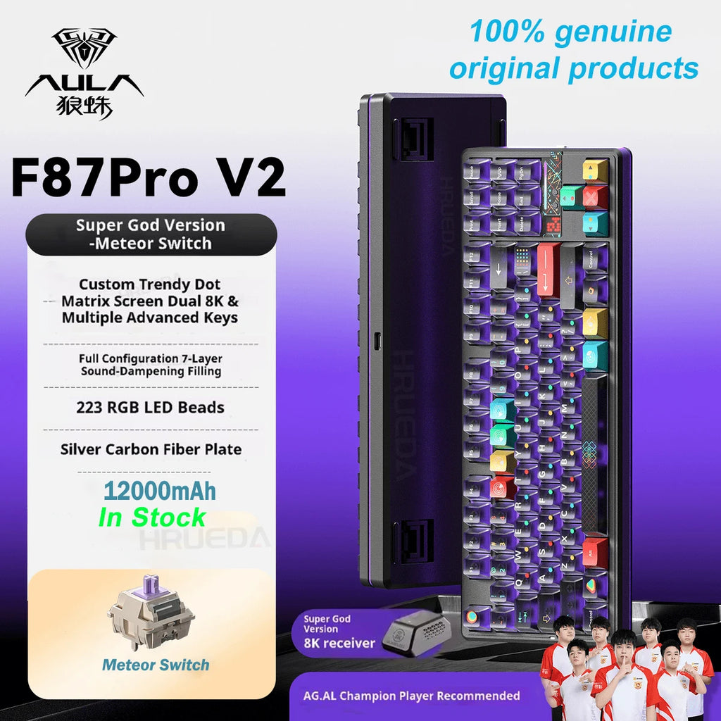CowLost | aula-f87-pro-v2-mechanical-keyboard-3-modes-wireless-10000mah-long-battery-life |1