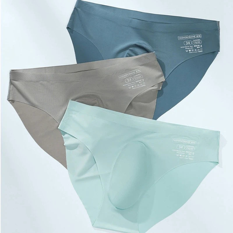 CowLost | mens-ice-silk-seamless-briefs-summer-ultra-thin-panty-transparent-sexy |2