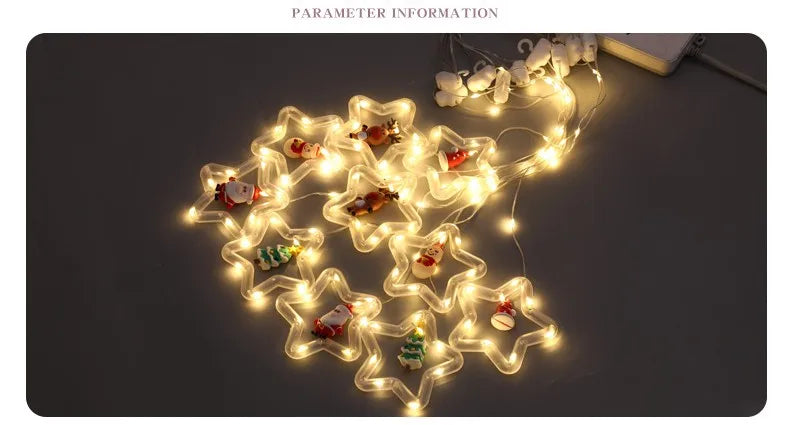 CowLost | product_id-led-usb-christmas-star-santa-curtain-string-lights-for-bedroom-and-living-room |11