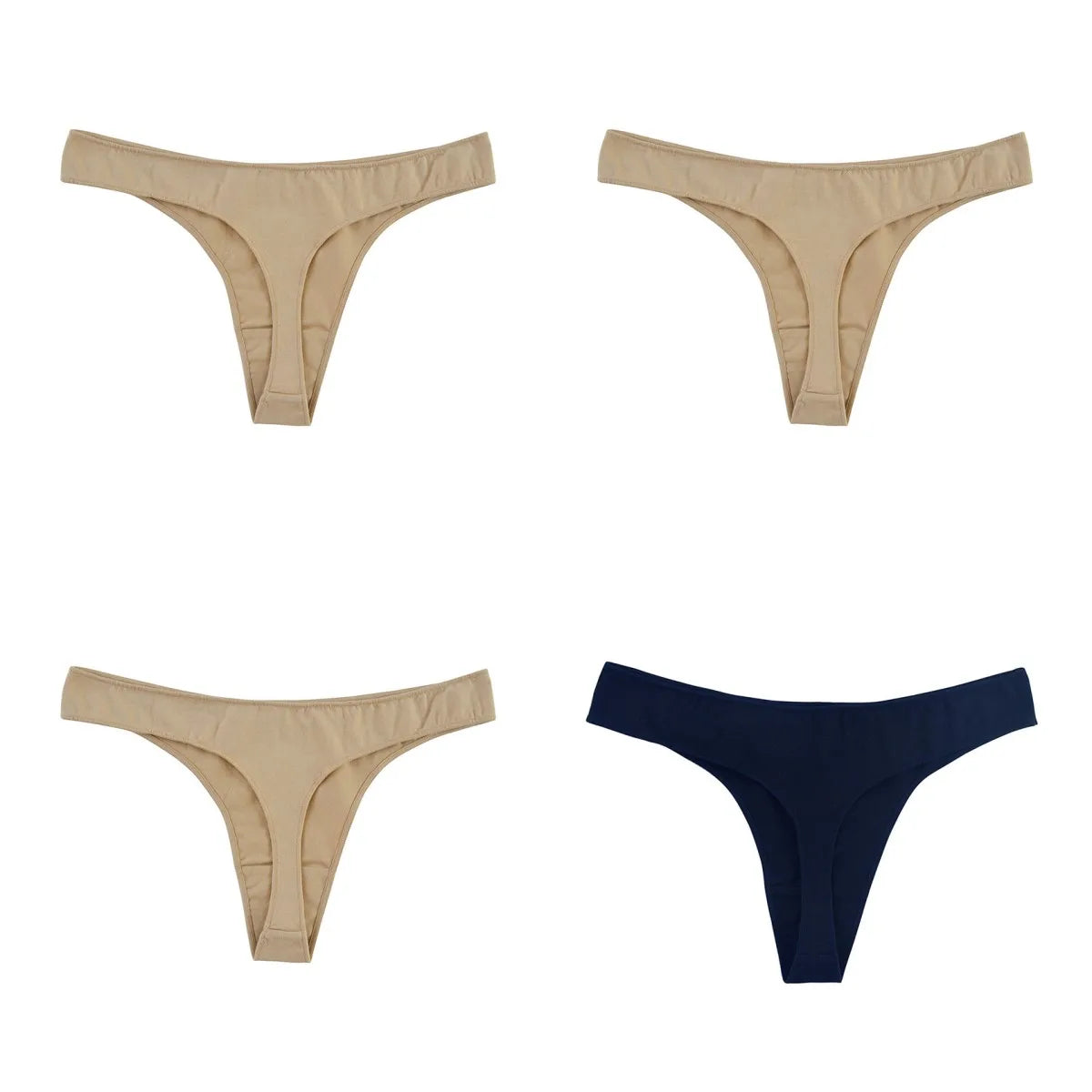 CowLost | product_id-4-pack-women-s-cotton-low-waist-breathable-solid-color-g-string-thongs-m-xl |33