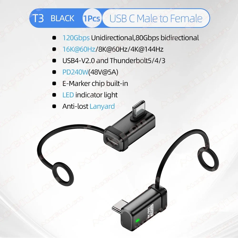 CowLost | product_id-usb4-2-0-pd-240w-5a-usb-c-to-usb-c-straight-angle-charger-adapter-120gbps-16k-60hz |40