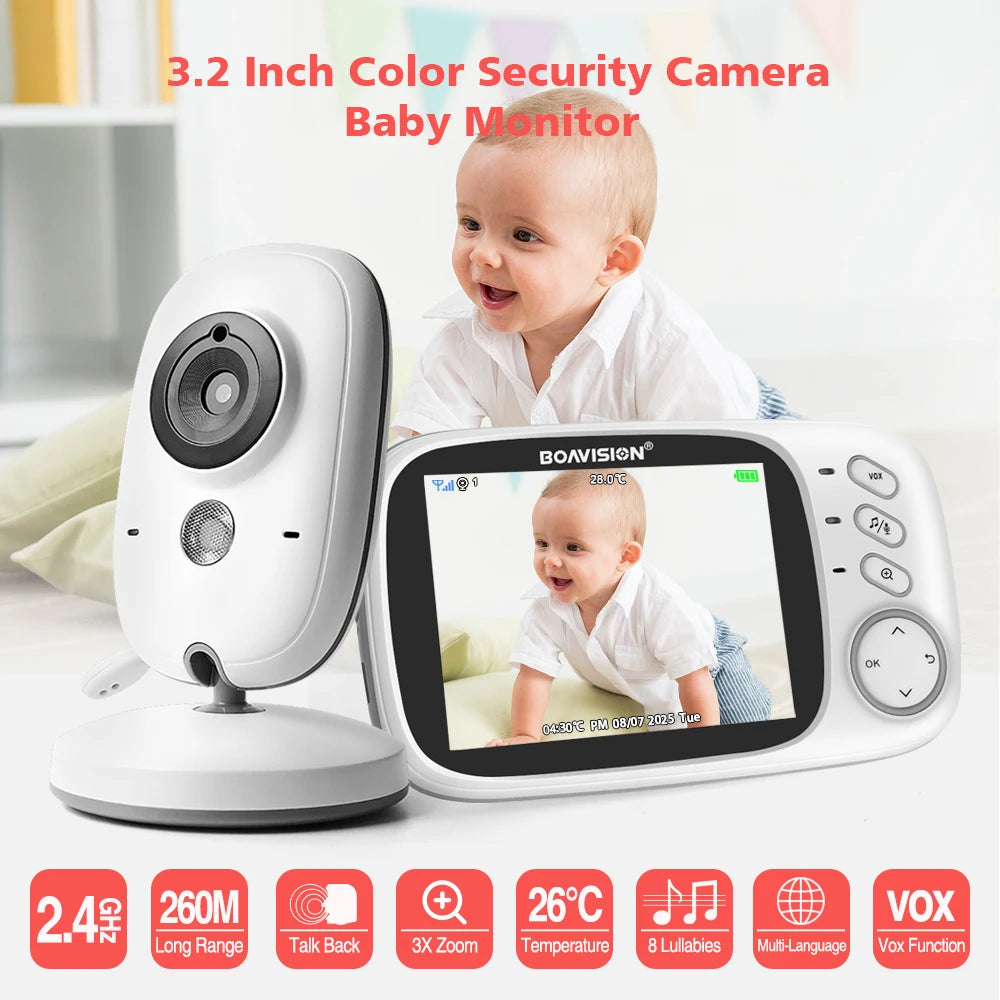 CowLost | vb603-video-baby-monitor-2-4g-wireless-with-3-2-inches-lcd-2-way-audio-talk-night-vision-surveillance-security-camera-babysitter |1