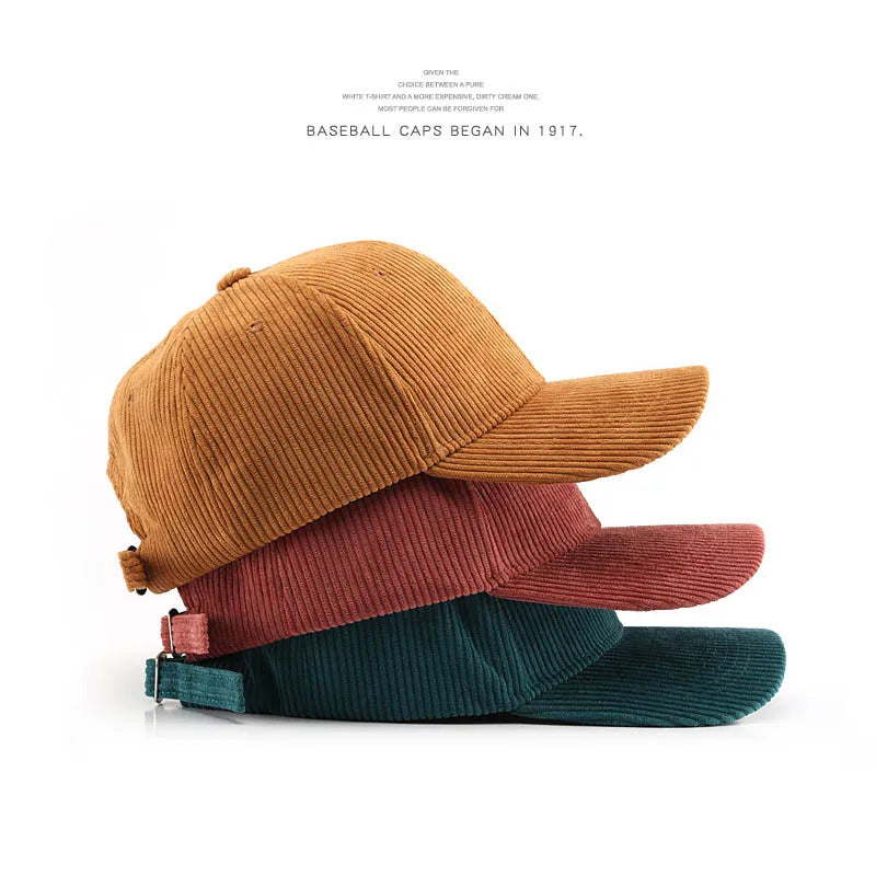 CowLost | corduroy-baseball-cap-for-women-men-new-cotton-solid-color-sunhat |1
