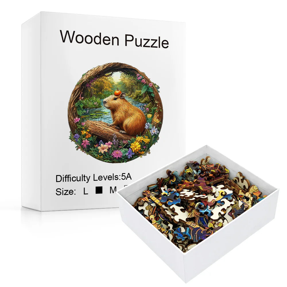 CowLost | product_id-wooden-capybara-pumpkin-forest-animal-jigsaw-puzzle-with-irregular-pieces |2