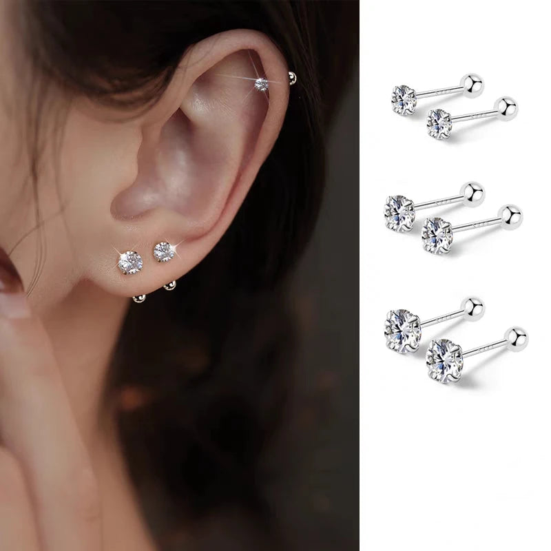 CowLost | tools-925-sterling-silver-round-zirconia-screw-stud-earrings-for-women |1