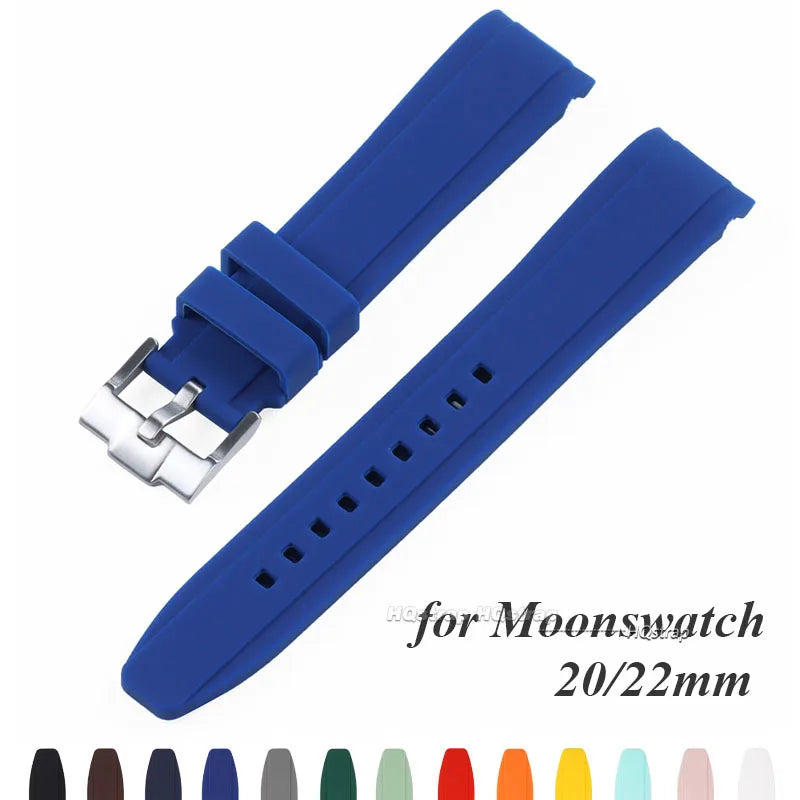 CowLost | watch-bands-product_id-silicone-watch-strap-for-swatch-omega-moonswatch-with-stainless-steel-buckle-20mm-22mm-waterproof-unisex |7