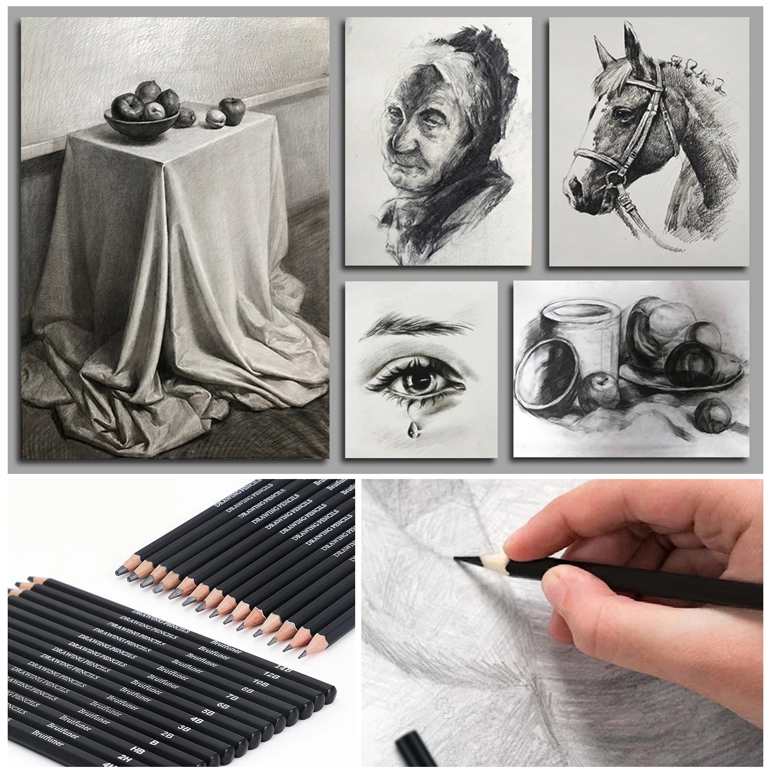 CowLost | standard-erasers-product_id-29pcs-portable-drawing-and-sketching-pencil-set-with-charcoal-sharpener-and-eraser |6