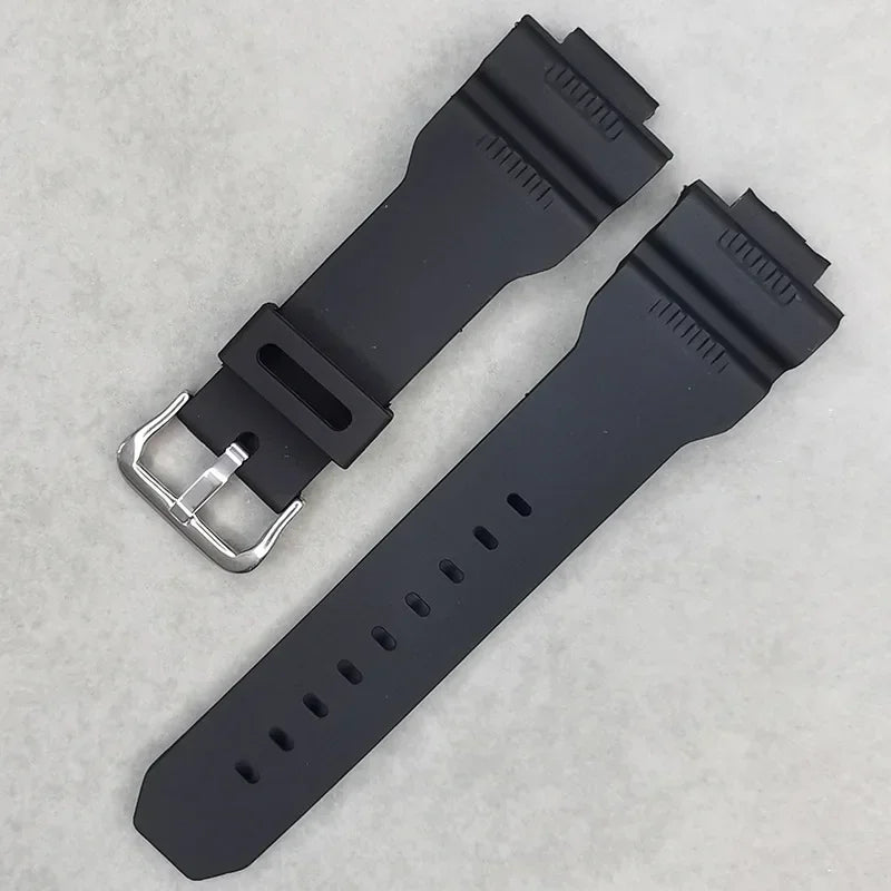 Black Silicone PU Watchband for GW-7900B G-7900SL GR-7900NV G7900 Series 16x28mm Bracelet