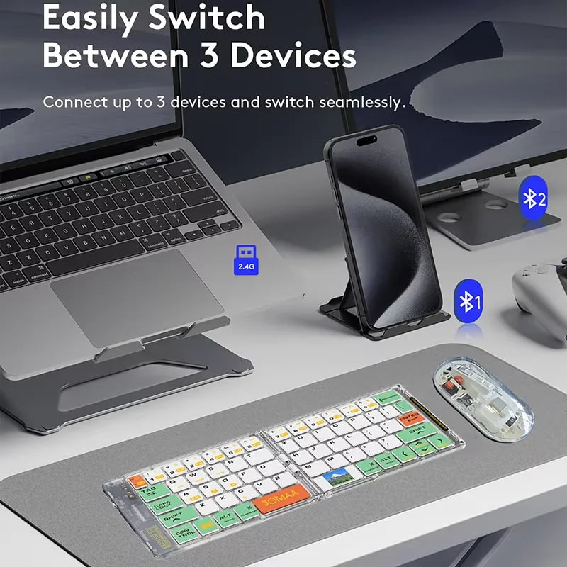 CowLost | product_id-foldable-bluetooth-5-1-wireless-keyboard-rechargeable-mouse-set-portable-full-size |2