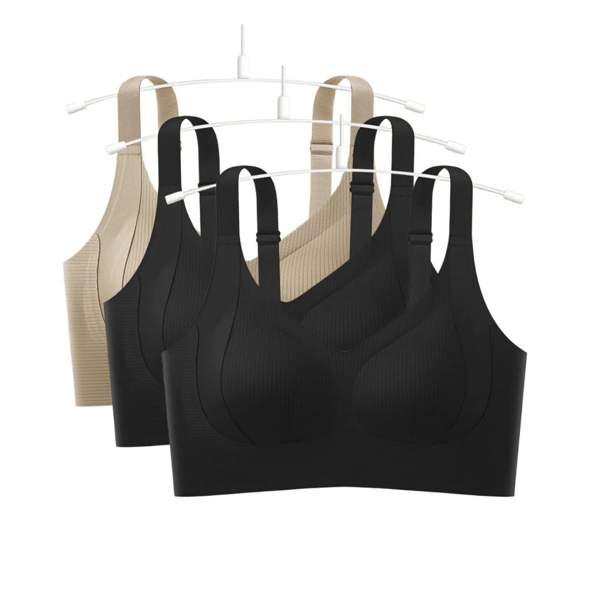 CowLost | product_id-3pcs-plus-size-seamless-push-up-bras-with-adjustable-straps-sizes-m-4xl |12