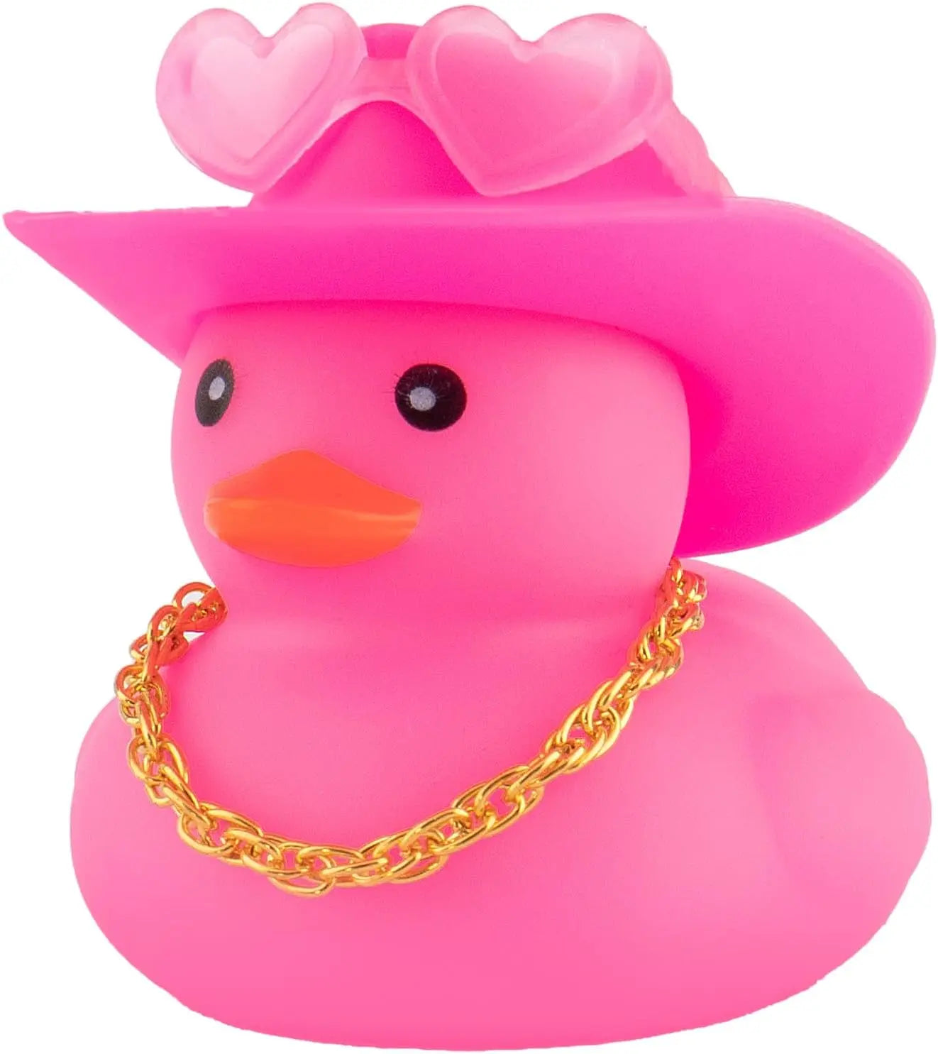 CowLost | product_id-car-cowboy-rubber-duck-dashboard-ornament-with-hat-heart-glasses-and-chain-pink |12