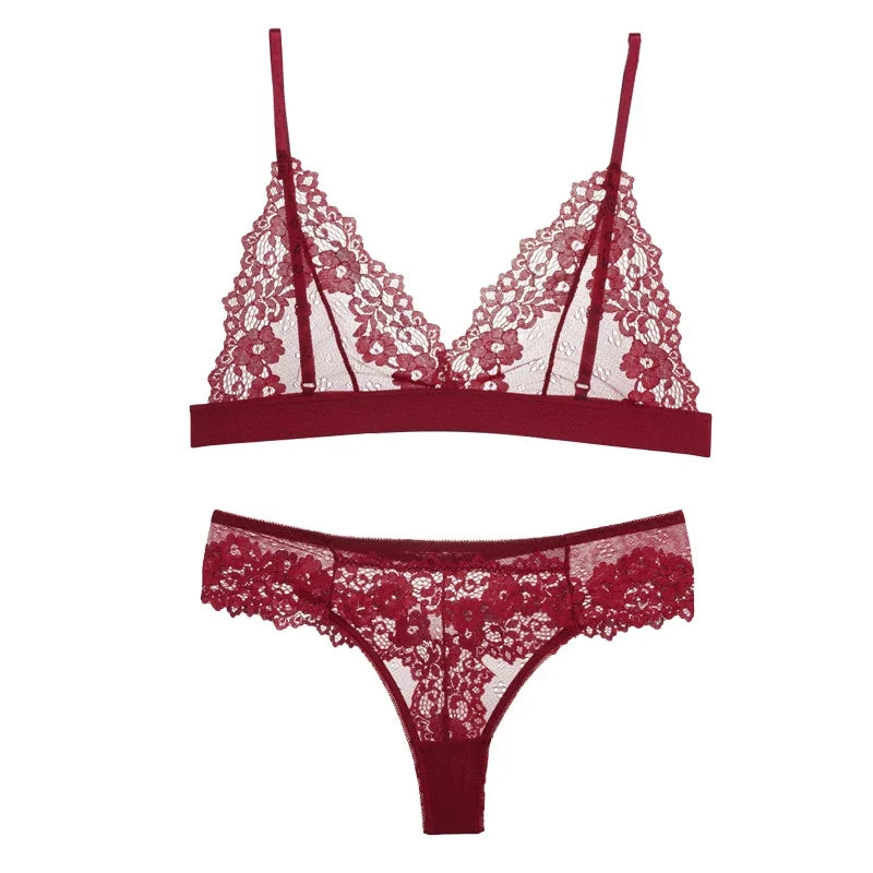 CowLost | ultra-thin-lace-bra-sets-womens-summer-sexy-lingerie |6