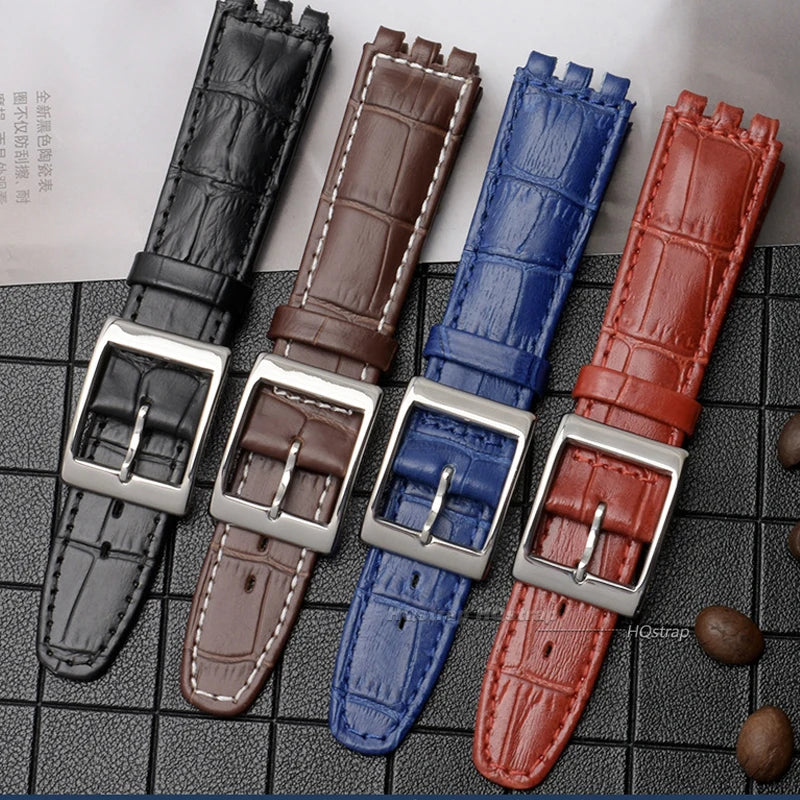 CowLost | product_id-sweatproof-cowhide-leather-watch-strap-17mm-19mm-for-swatch-black-brown-white-wholesale |15
