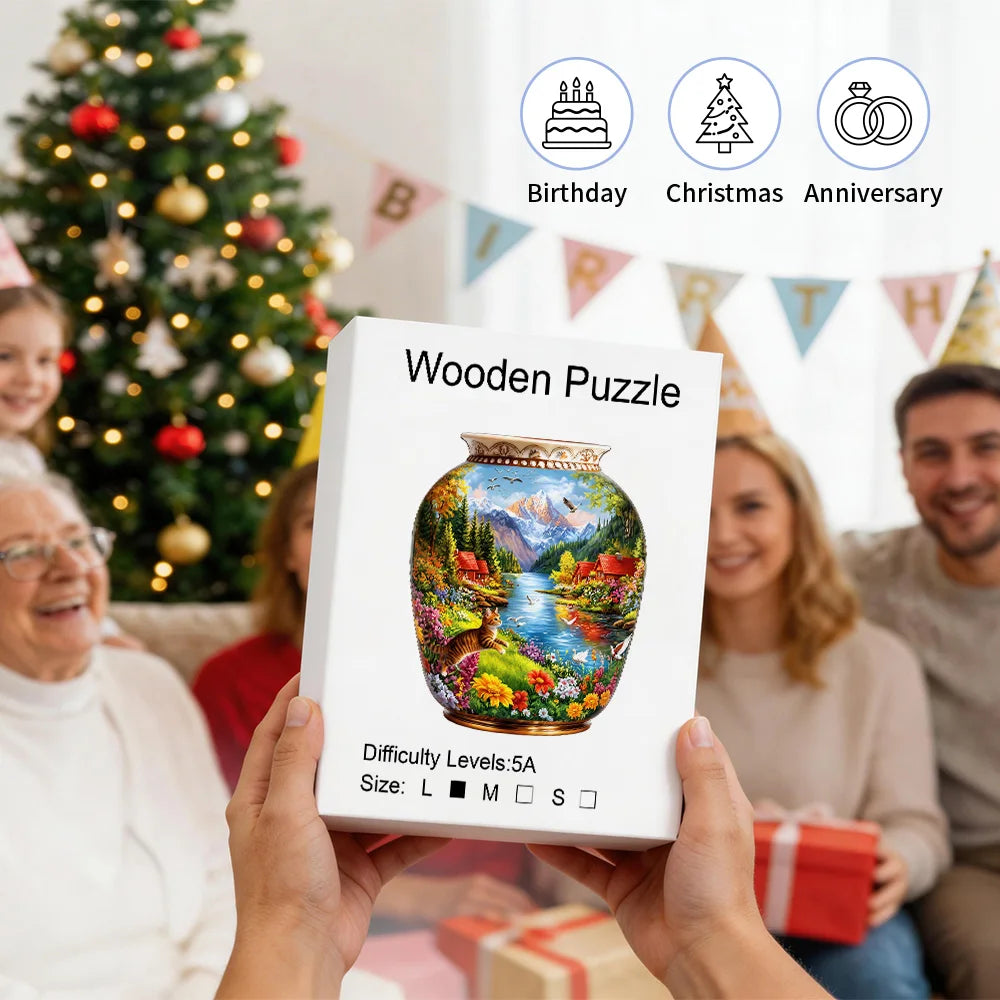 CowLost | product_id-premium-wooden-jigsaw-puzzle-vase-mountain-river-cat-landscape-irregular-animal-pieces-5a-difficulty |4