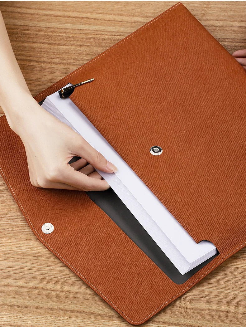 CowLost | faux-leather-document-bag-business-information-bag |11