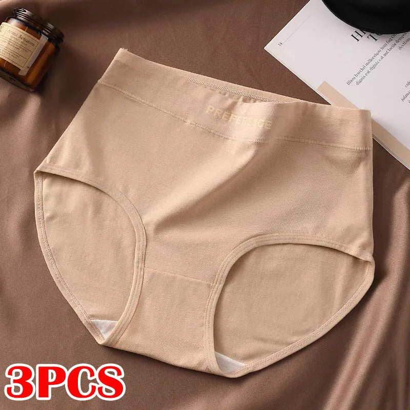 CowLost | product_id-fallsweet-3pcs-womens-large-high-waist-seamless-cotton-briefs |26