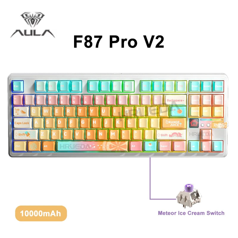 CowLost | aula-f87-pro-v2-mechanical-keyboard-3-modes-wireless-10000mah-long-battery-life |30