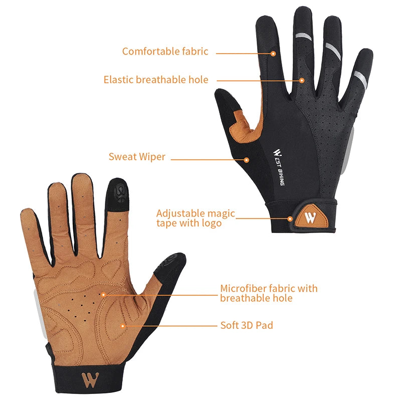 CowLost | west-biking-touch-screen-bicycle-gloves-motorcycle-men-women-full-finger-riding-racing-gym-fitness-cycling-mtb-road-sport-gloves |18