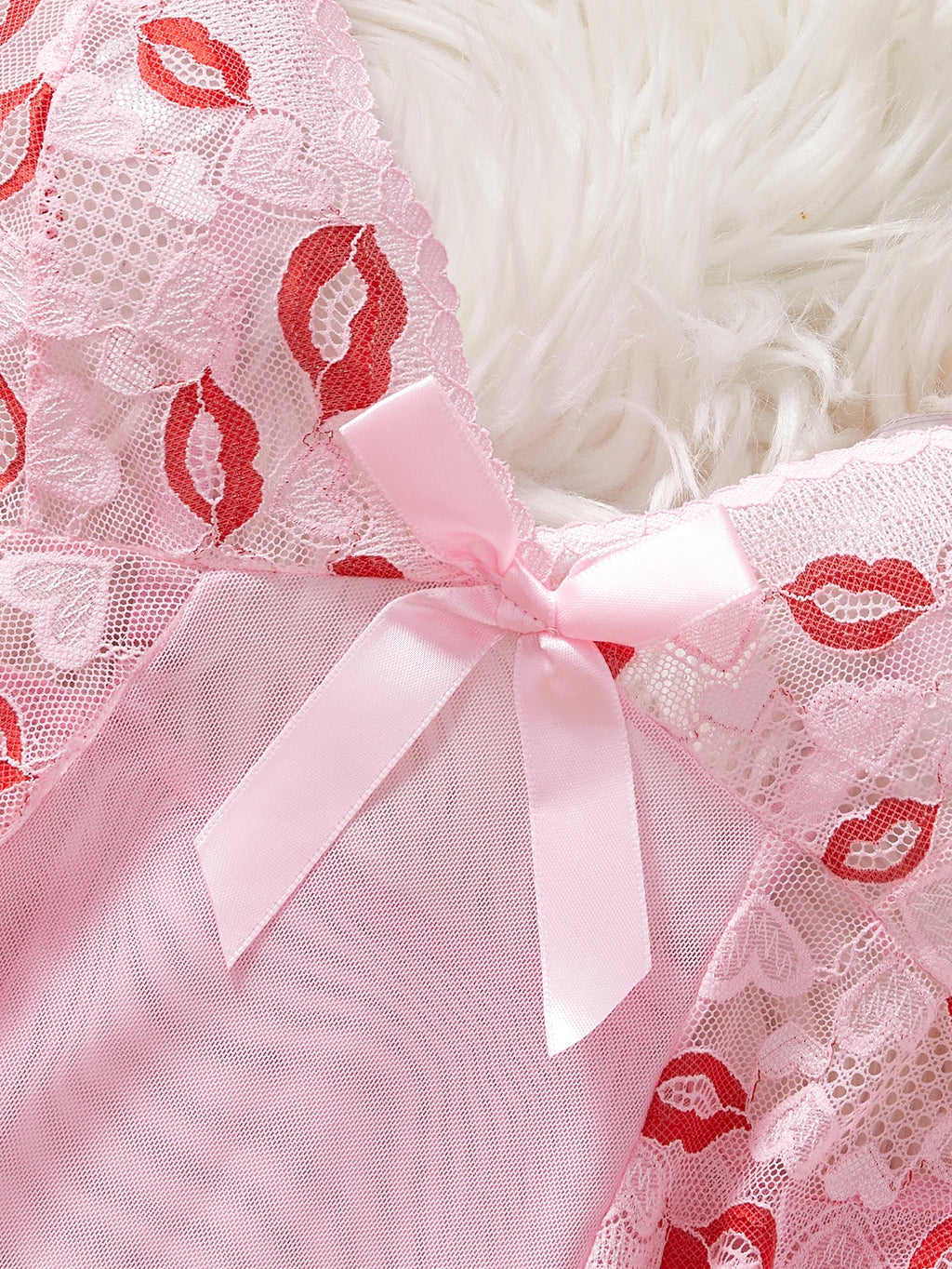 CowLost | pink-lips-sexy-lingerie-kawaii-babydoll-dress-women-lace |11