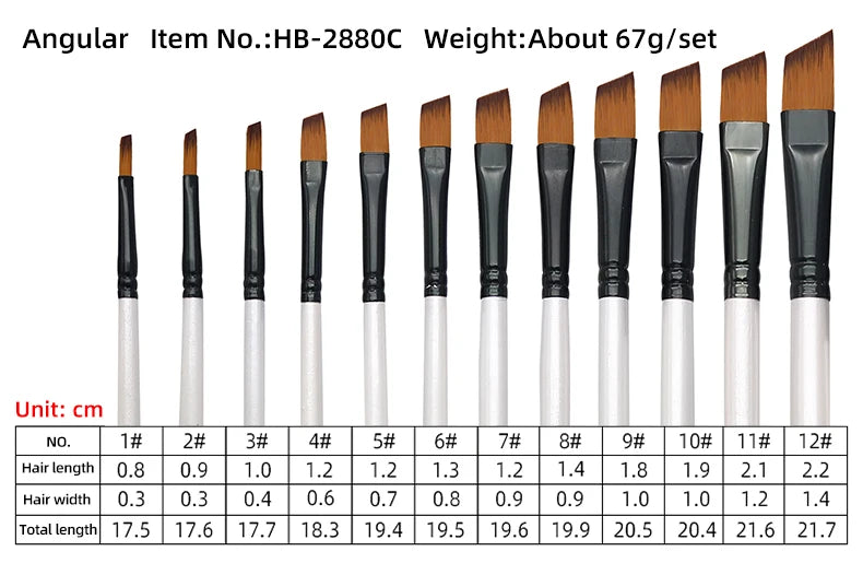 CowLost | 12-piece-nylon-bristle-brushes-set-for-beginners |10