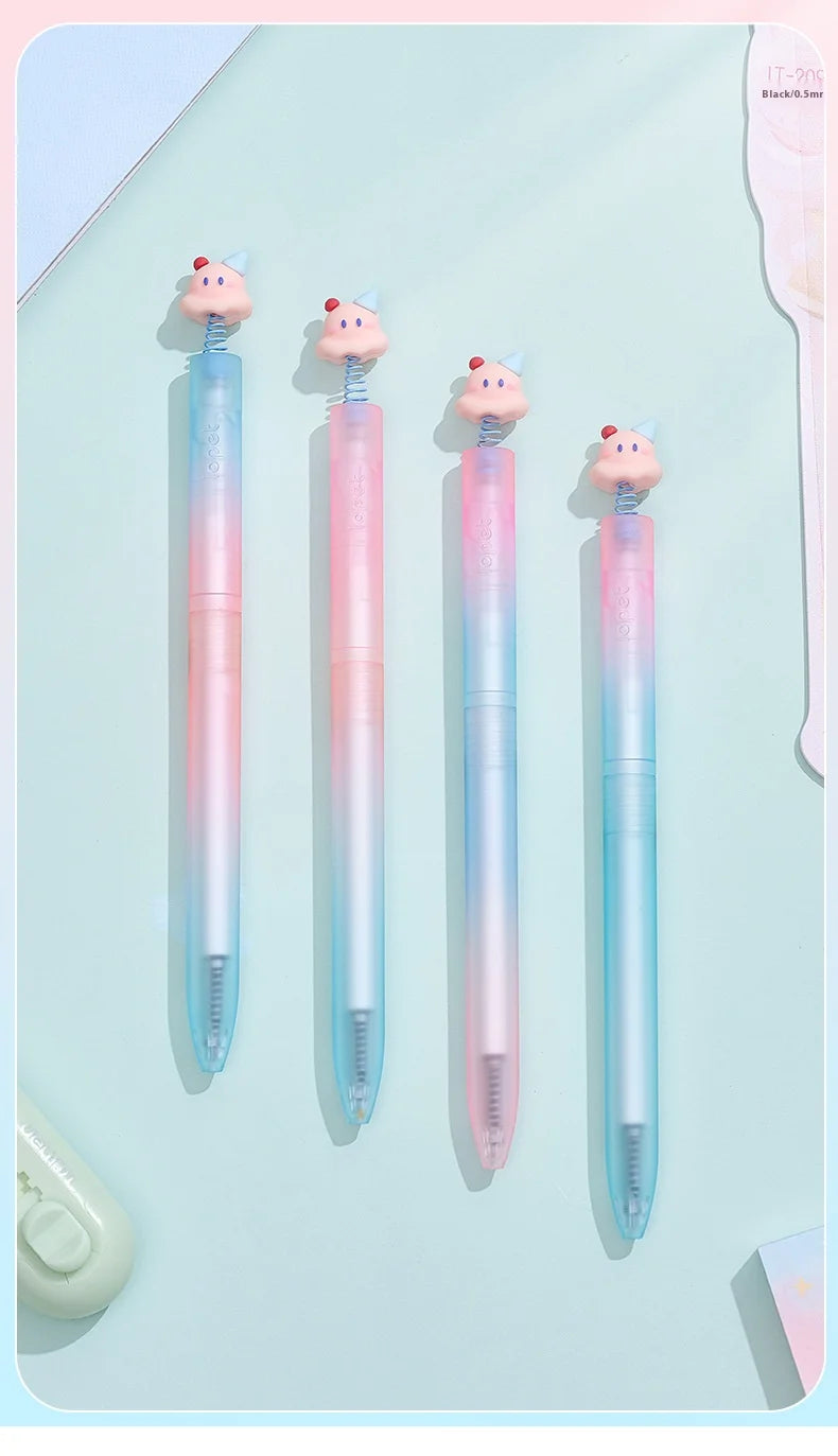 CowLost | product_id-4pcs-lopet-kwaii-cute-twist-gel-pens-color-changing-watermelon-vanilla-cream-quick-dry-black-ink-stationery-gift |33