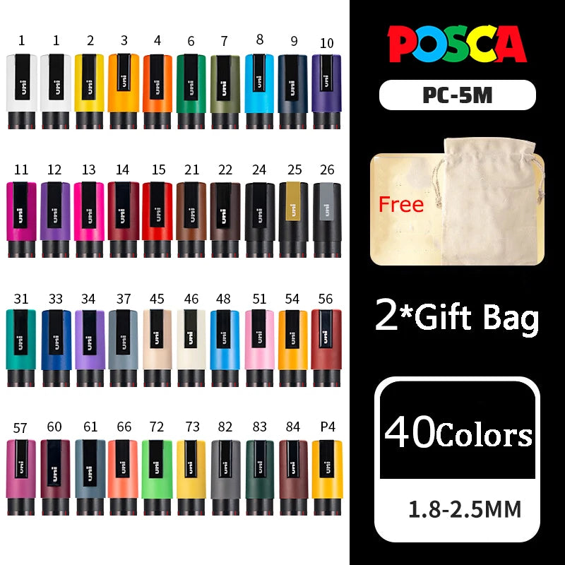 CowLost | product_id-uni-posca-paint-marker-pens-set-pc-1m-pc-3m-pc-5m-pc-8k-pc-17k-16-colors-art-markers-for-graffiti-drawing |24