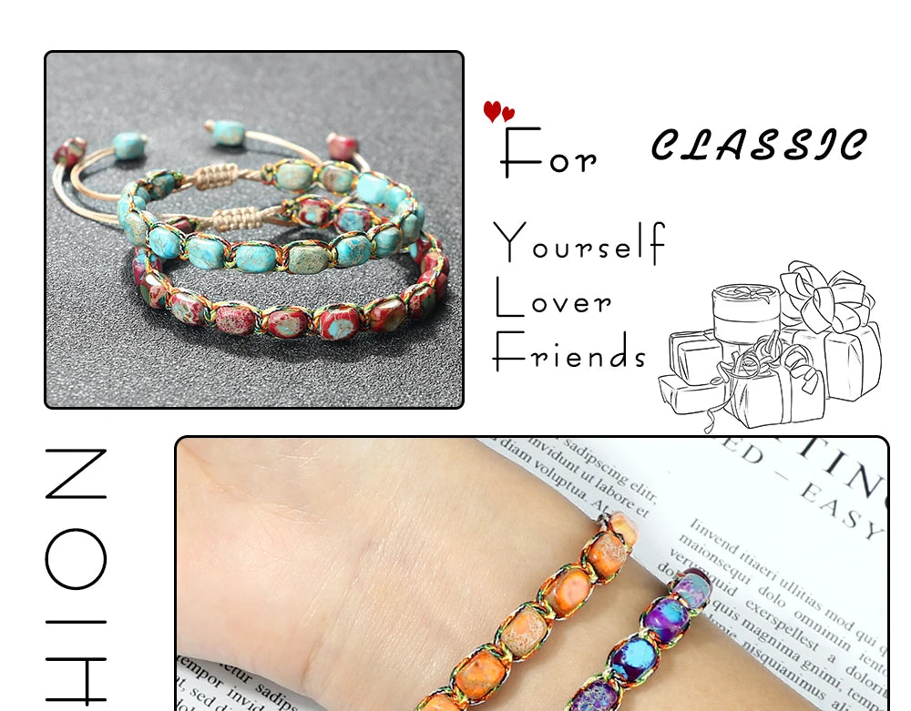 CowLost | badge-pass-holders-handmade-bohemian-imperial-stone-beaded-bracelet |11