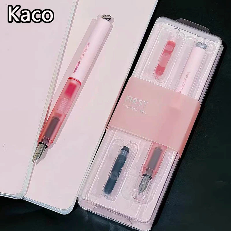 CowLost | product_id-kaco-heartfelt-ef-calligraphy-fountain-pen-with-replaceable-ink-smooth-writing-for-students-writers |1