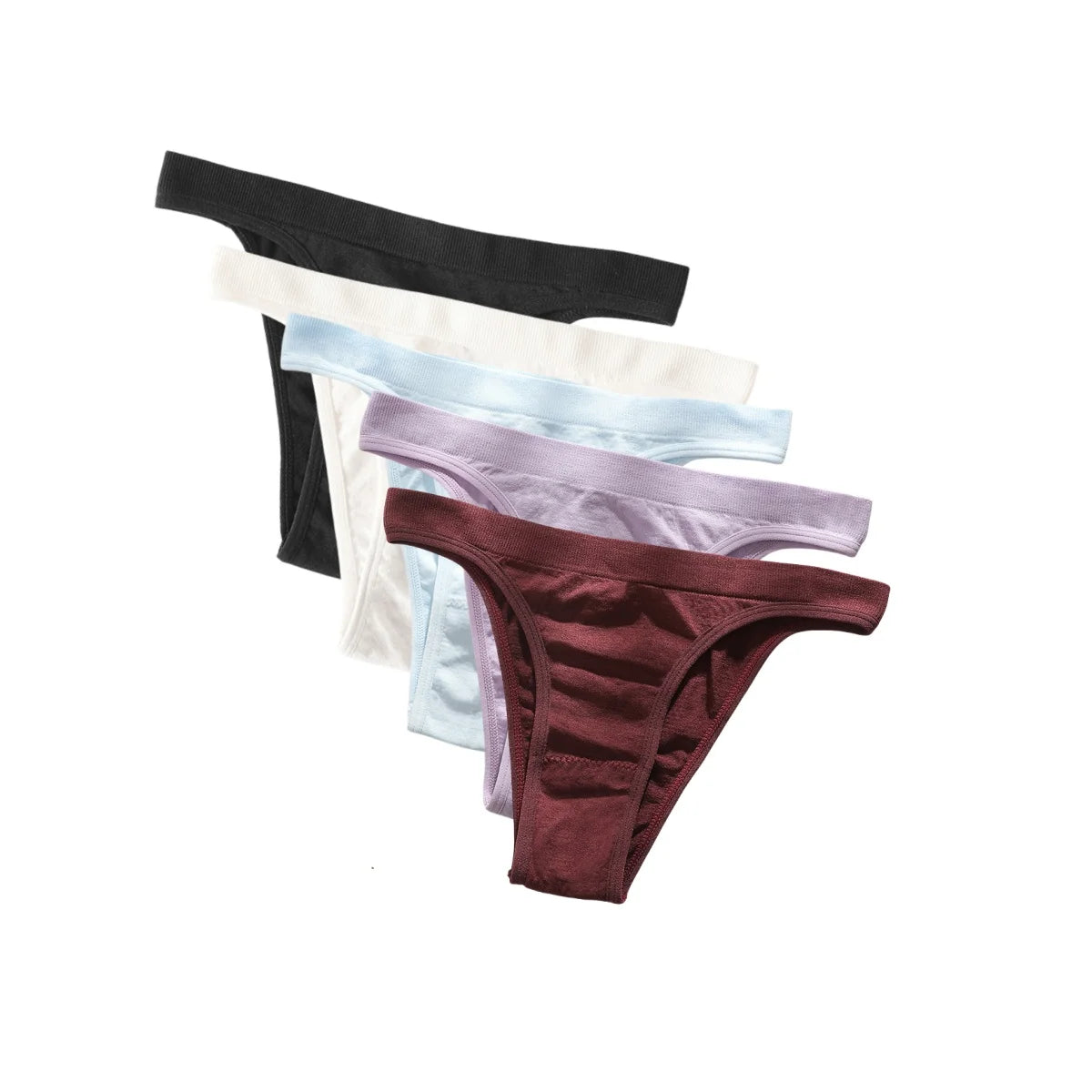 CowLost | product_id-5pcs-women-seamless-brazilian-high-leg-solid-color-panties |24