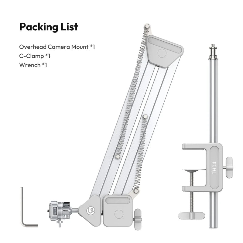 CowLost | ulanzi-th04-overhead-camera-mount-microphone-stand-detachable-c-clamp-2kg-load |22
