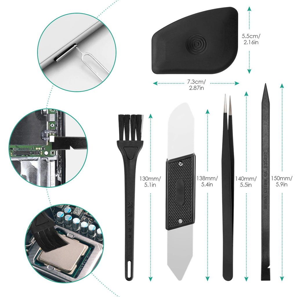12-in-1 Magnetic Screwdriver Set with Suction Cup and Pry Tools for iPhone, MacBook, Laptop Repair