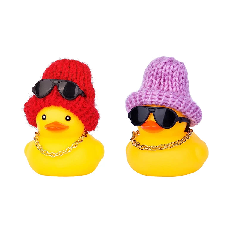 CowLost | 2-set-car-duck-mini-car-dashboard-yellow-rubber-duckies-toy-jeep-duck-party-favor-car-decoration-table-ornament-car-accessory |26