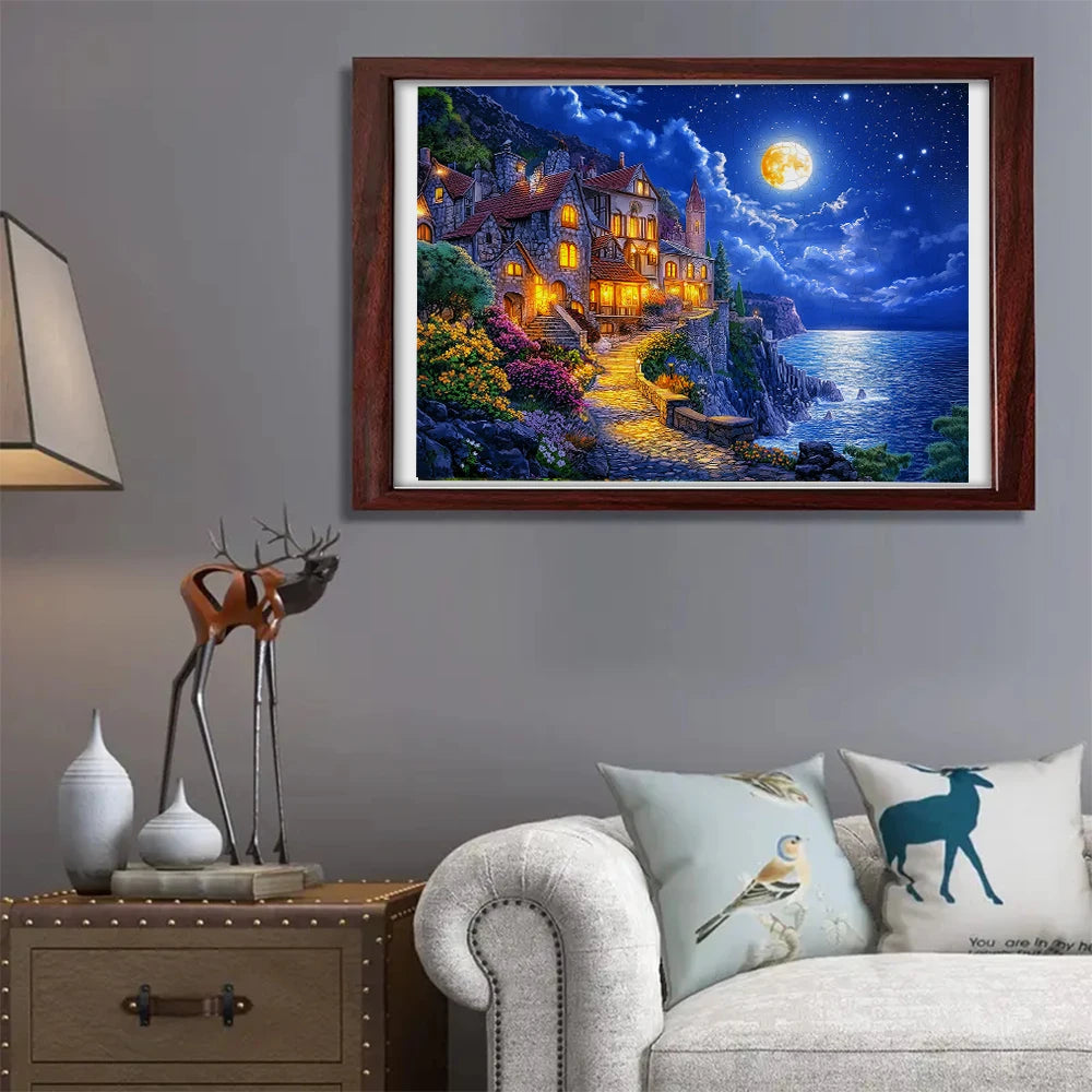 CowLost | product_id-moonlit-coastal-castle-wooden-jigsaw-puzzle-with-animal-shaped-pieces-for-adults-gift |3
