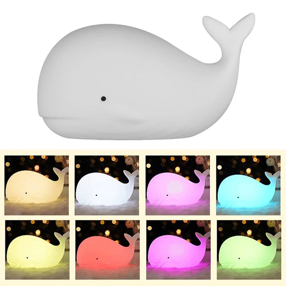 CowLost | product_id-whale-silicone-usb-rechargeable-led-night-light-with-7-colors-for-kids-room |12