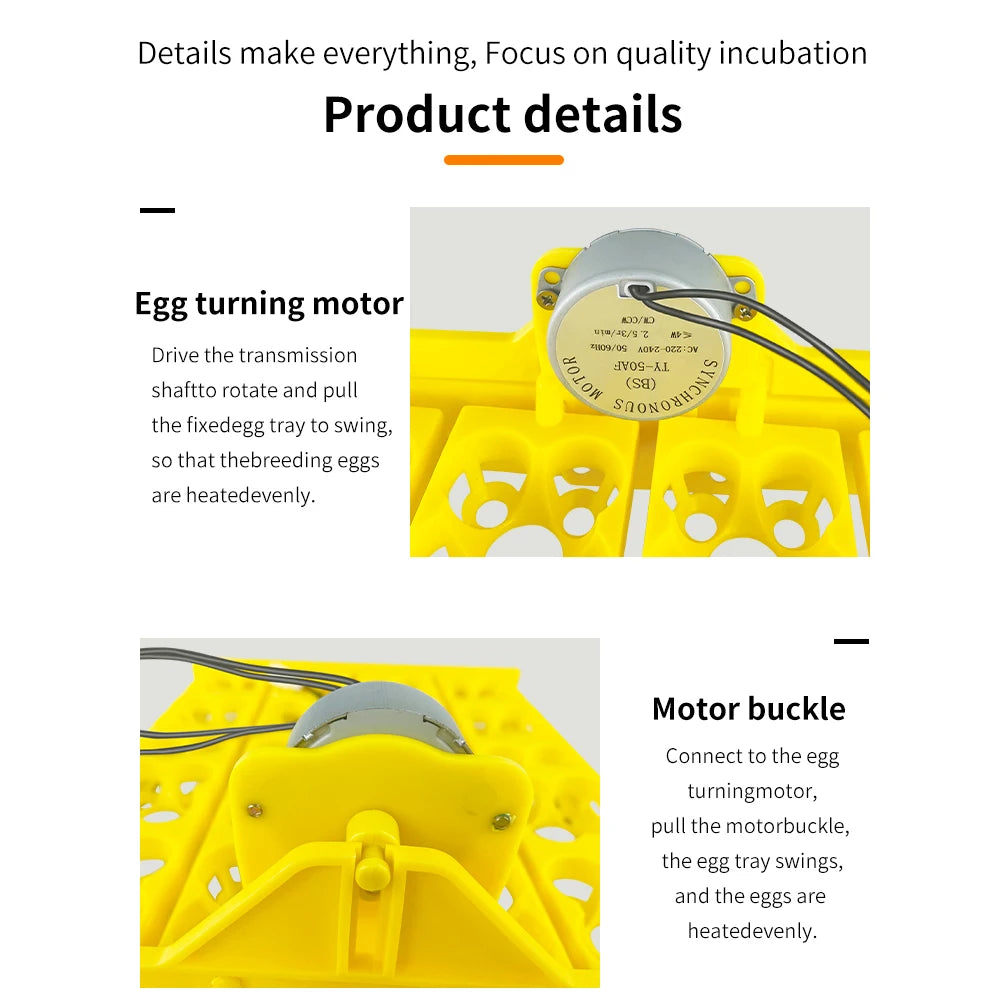 16/24 Eggs Automatic Incubator with Egg Turning AC220V for Chicken and Quail