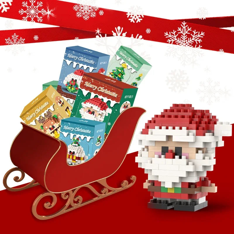 Christmas Building Block Set Santa Claus Reindeer Puzzle Toy for Kids