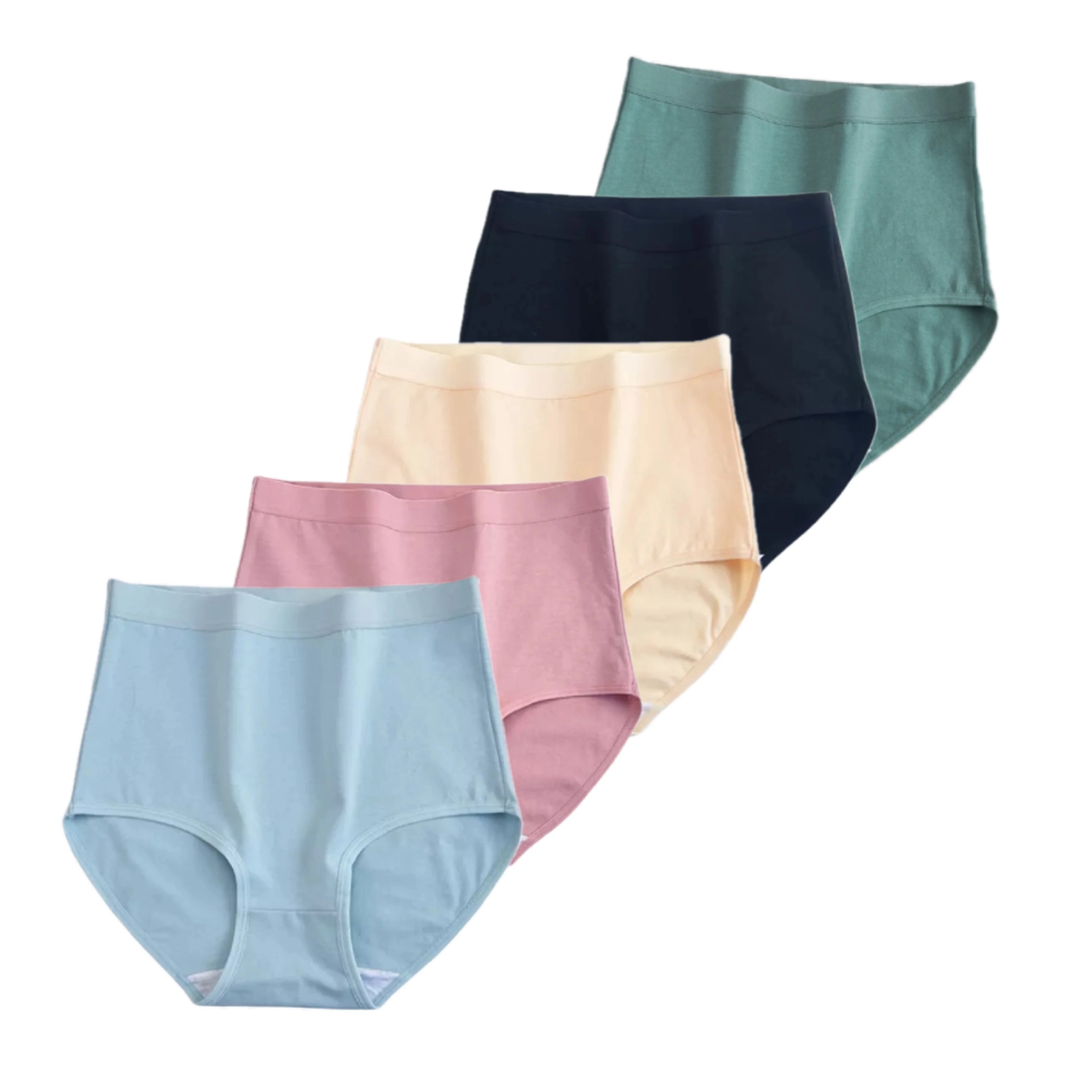 CowLost | product_id-fallsweet-womens-high-waist-cotton-plus-size-briefs-5-pack-m-xxxl |26