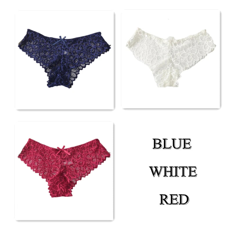 CowLost | product_id-3pcs-women-s-low-waist-lace-briefs-soft-solid-color-underwear |24