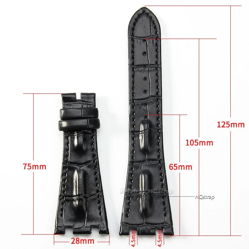 CowLost | bracelets-product_id-28mm-genuine-leather-watch-strap-for-ap-royal-oak-offshore-26470-15703-15710-15706-waterproof-wristband |6