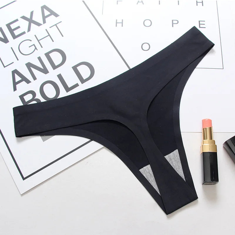 CowLost | product_id-3pcs-womens-low-rise-seamless-ice-silk-solid-color-g-string-thongs |8