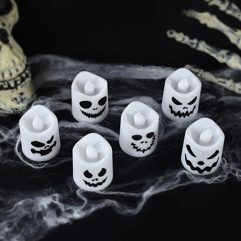 CowLost | 6pcs-halloween-led-ghost-pumpkin-candle-lights-for-party-and-home-decoration |12